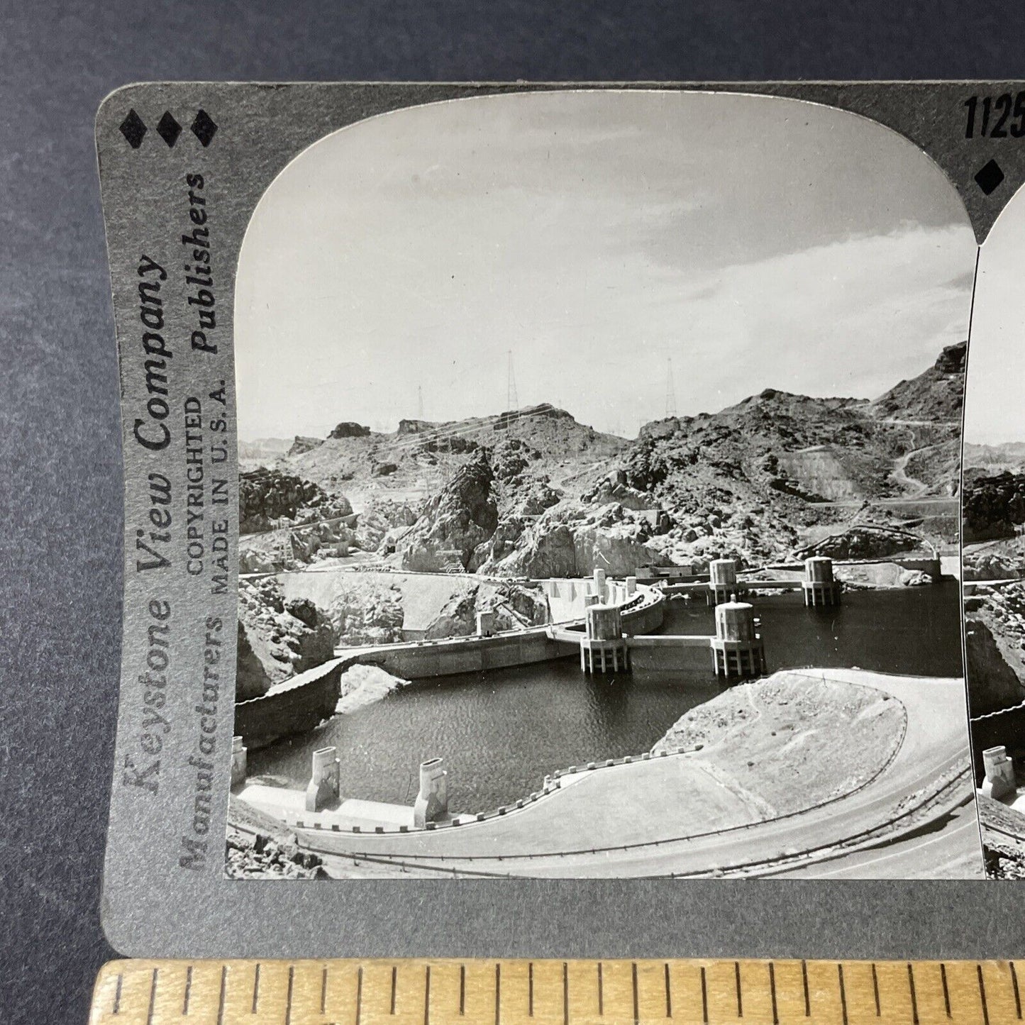 Antique 1930s Hoover Dam Construction Complete Stereoview Photo Card V2810