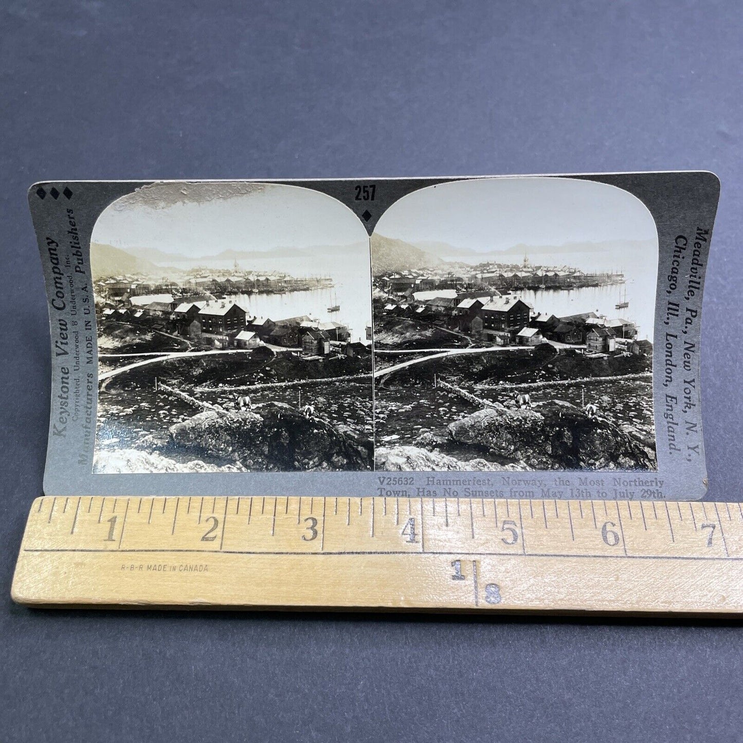 Antique 1909 Town Of Hammerfest Norway Stereoview Photo Card P1942