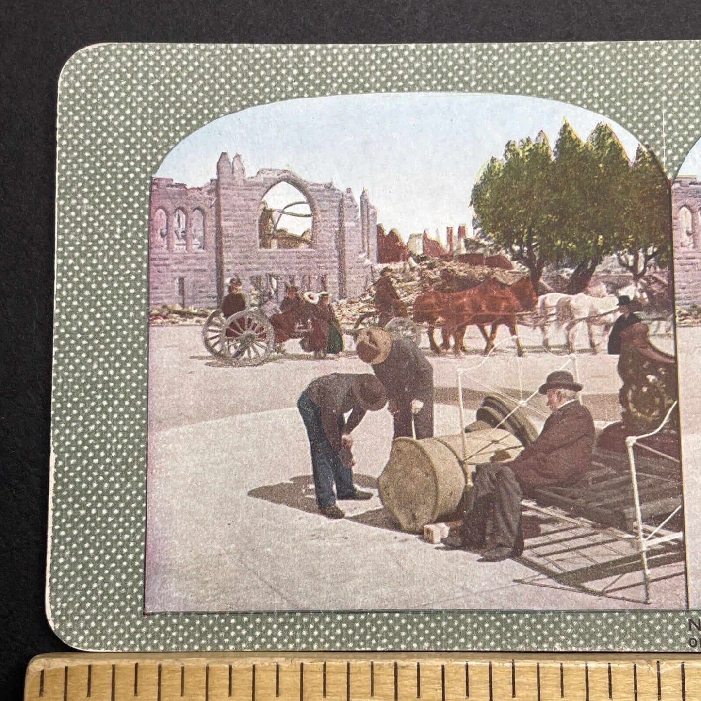 Antique 1910s San Francisco Earthquake St. Lukes Stereoview Photo Card 2300-31