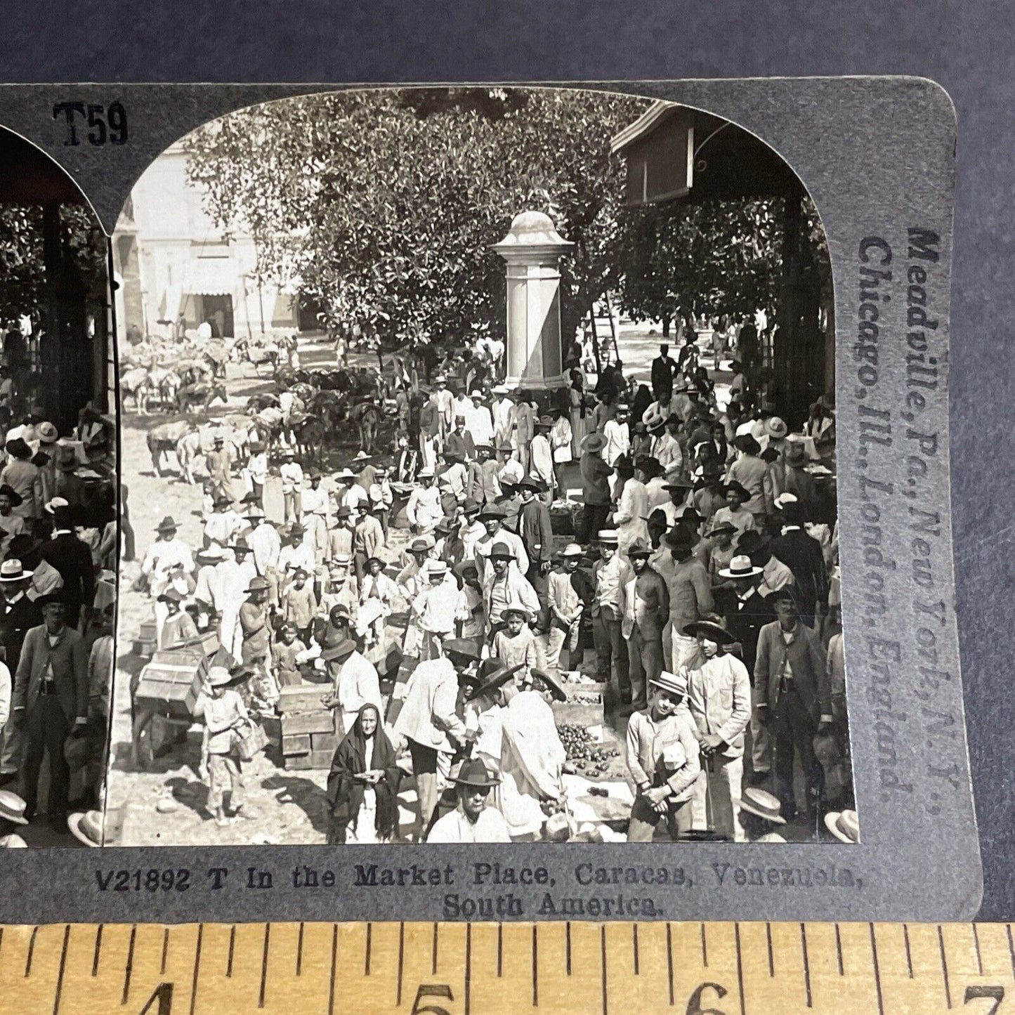 Antique 1910s Caracas Venezuela City Center Stereoview Photo Card P4403