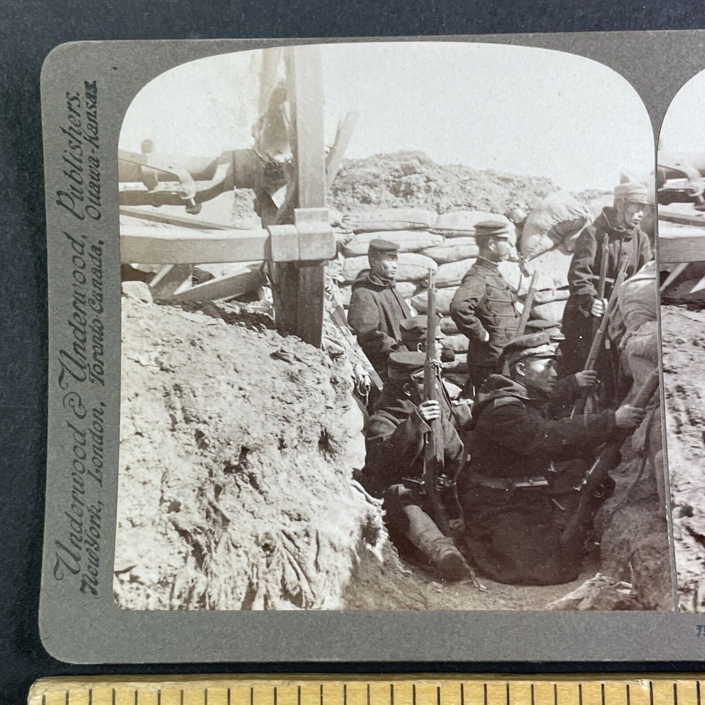 Japanese Capture Russian Fort Stereoview Russo-Sino War Antique c1905 X4196