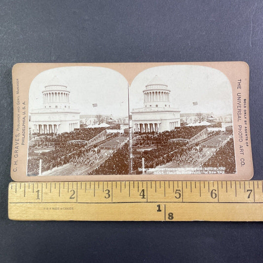 Ulysses S. Grant Grave Monument Opening Stereoview NY Antique c1897 X3523