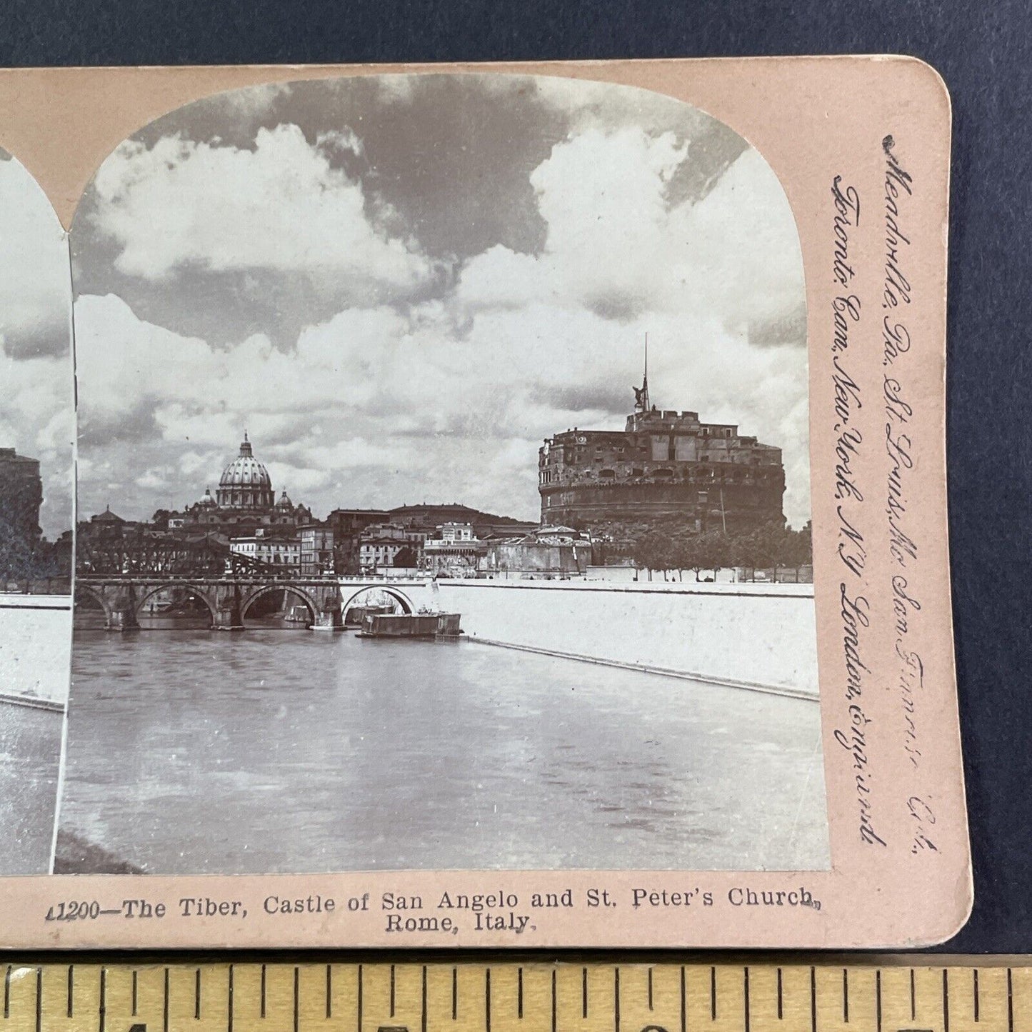 San Angelo Castle Rome Italy Stereoview B.L. Singley Antique c1904 X3633