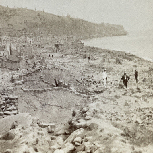 Antique 1902 Volcano Ruins Of Mount Pelee Martinique Stereoview Photo Card P5568