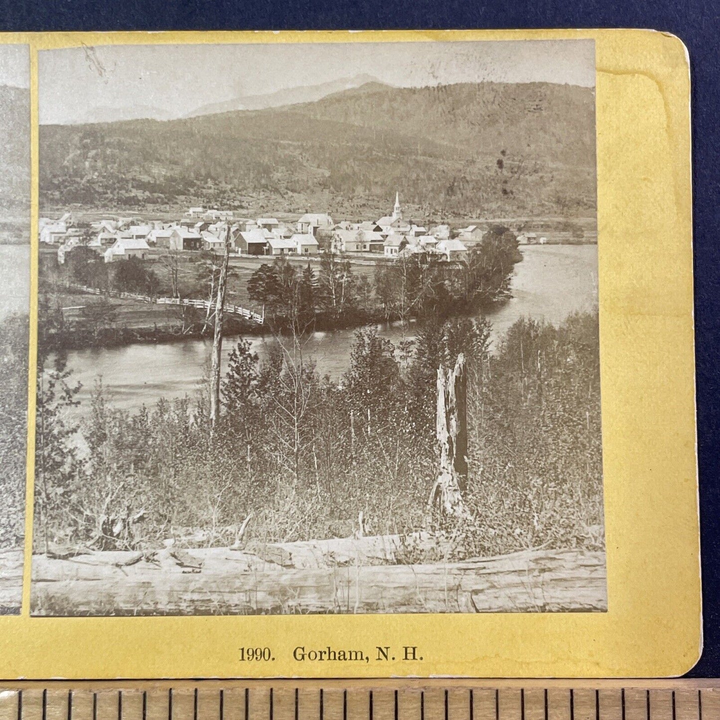 Gorham New Hampshire Stereoview BW Kilburn Photo Card Antique c1872 X885