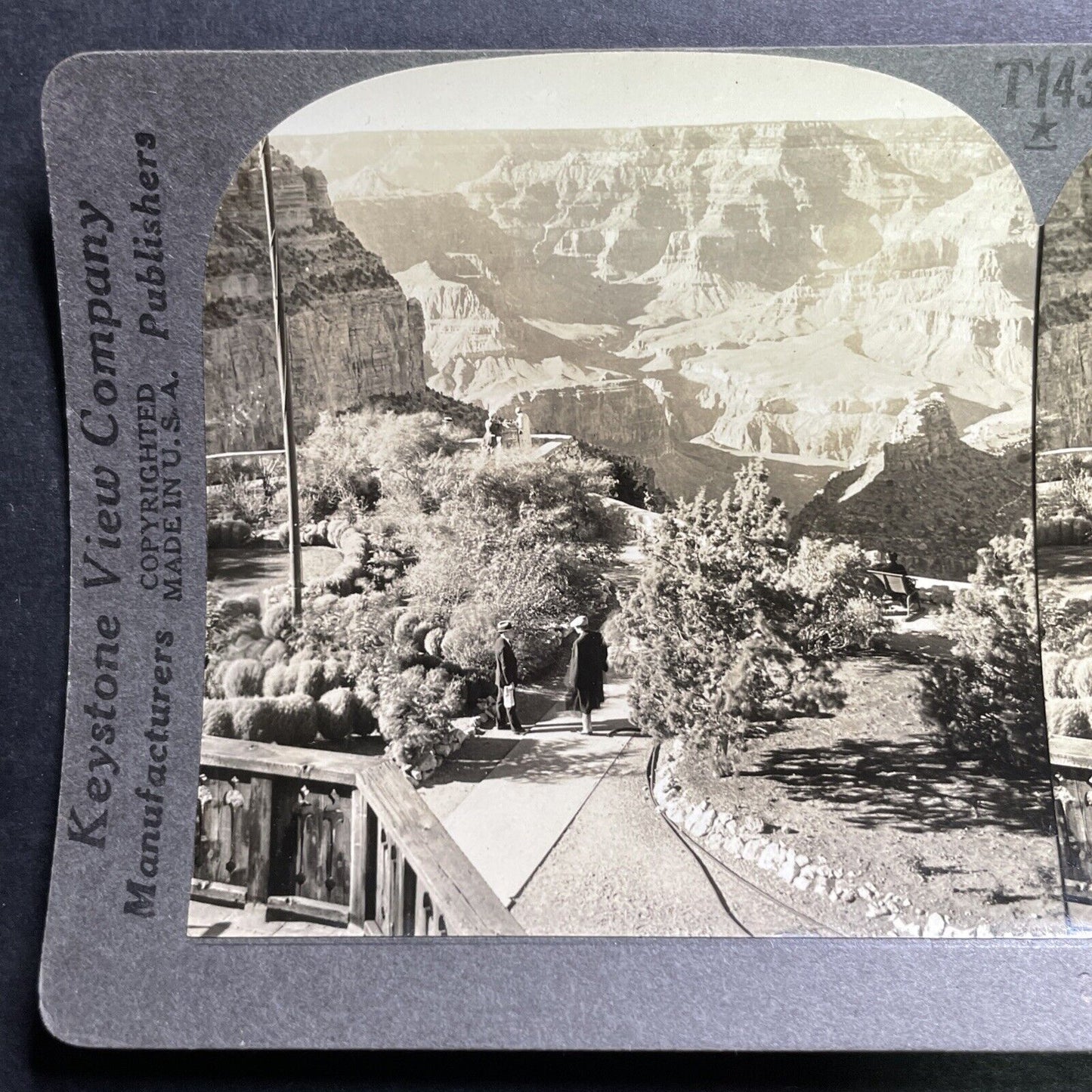 Antique 1930 El Tovar Hotel View Of Grand Canyon AZ Stereoview Photo Card P1349