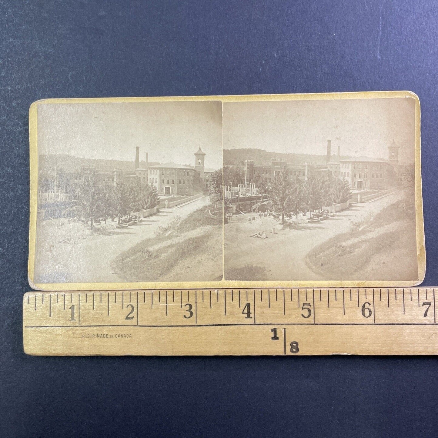 Large Cotton Mill or Factory Stereoview Appalachians? Antique c1870 X2474