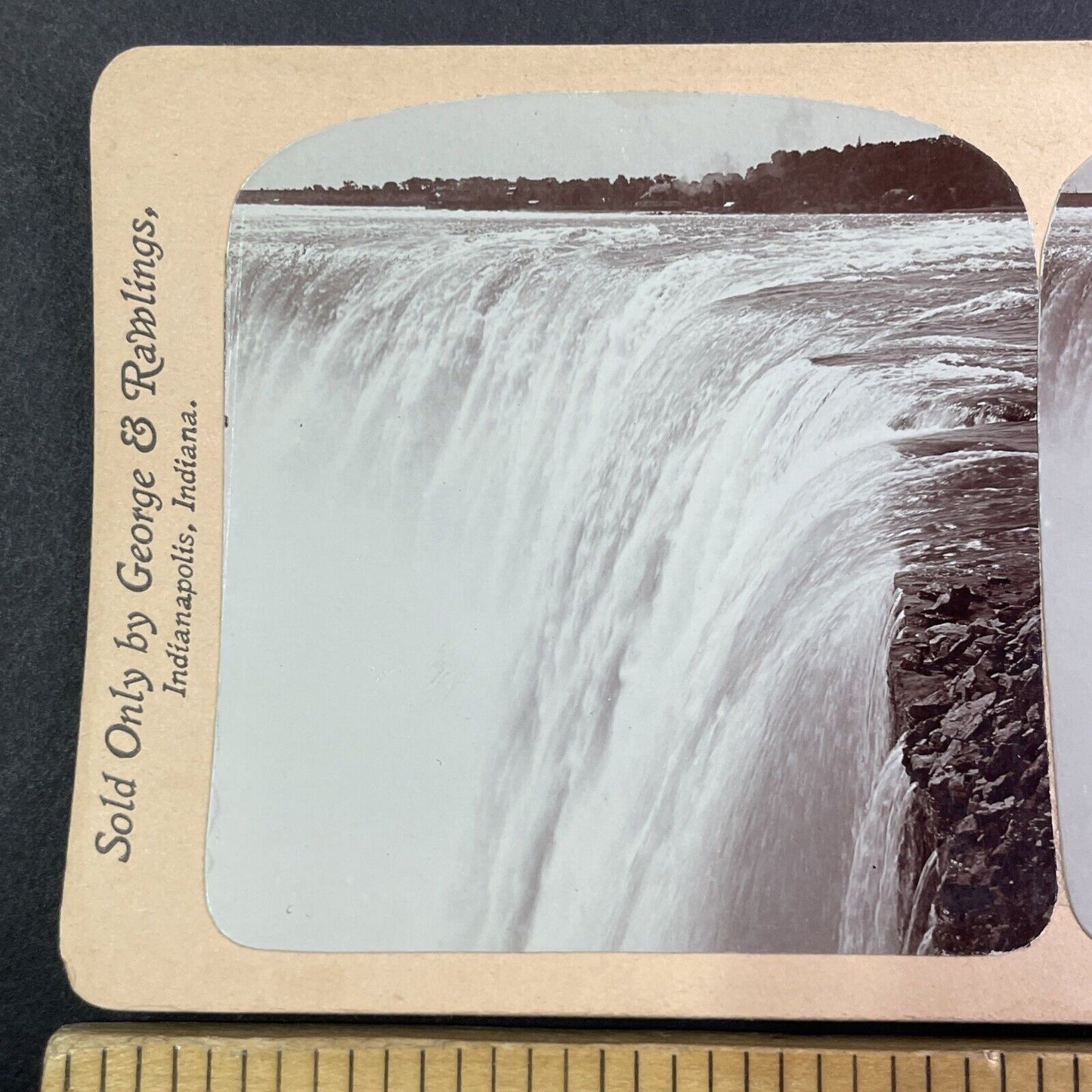 Niagara Falls From Ontario Side Stereoview George and Rawlings c1901 Y1446