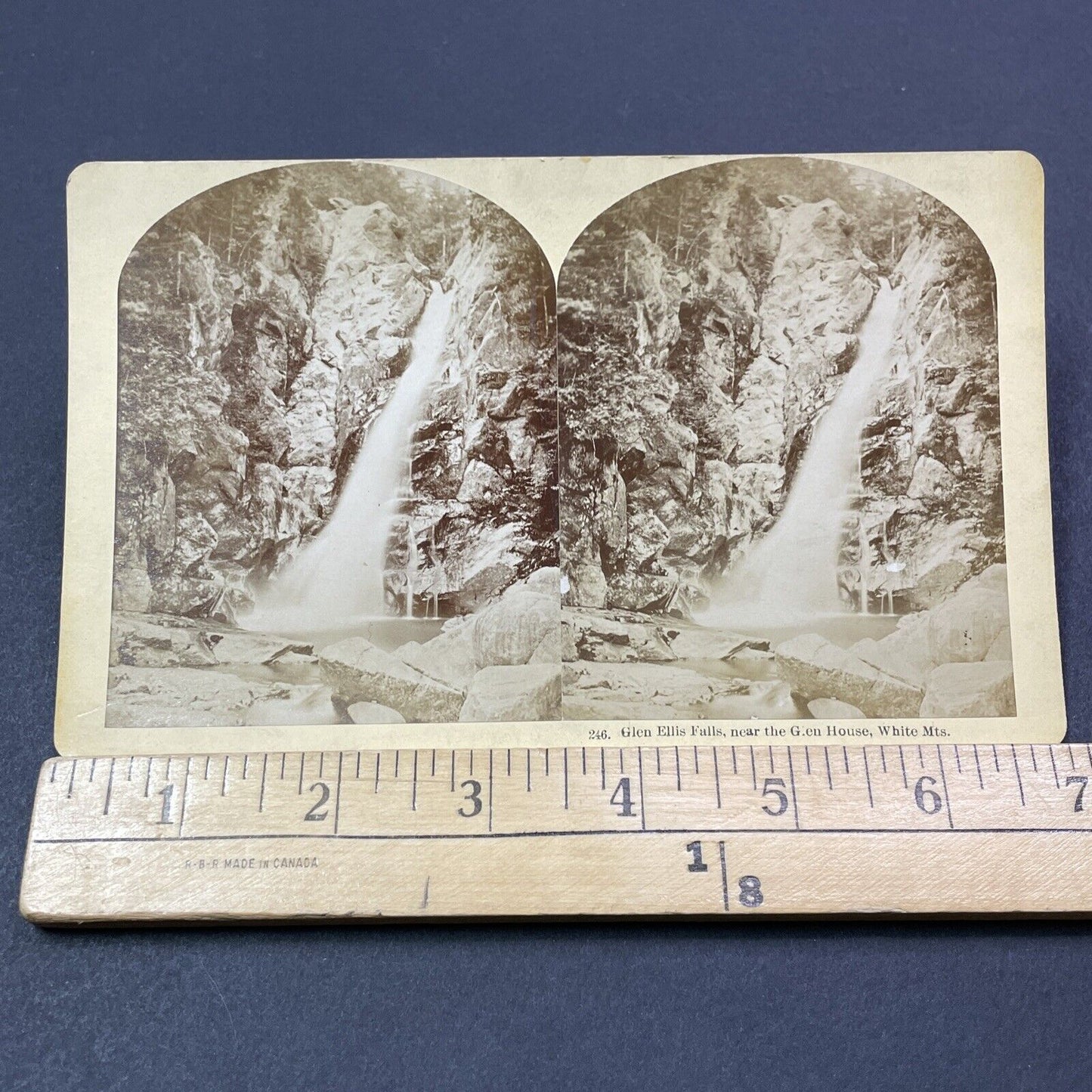 Antique 1870s Glen Ellis Falls Gorham NH Stereoview Photo Card V1991