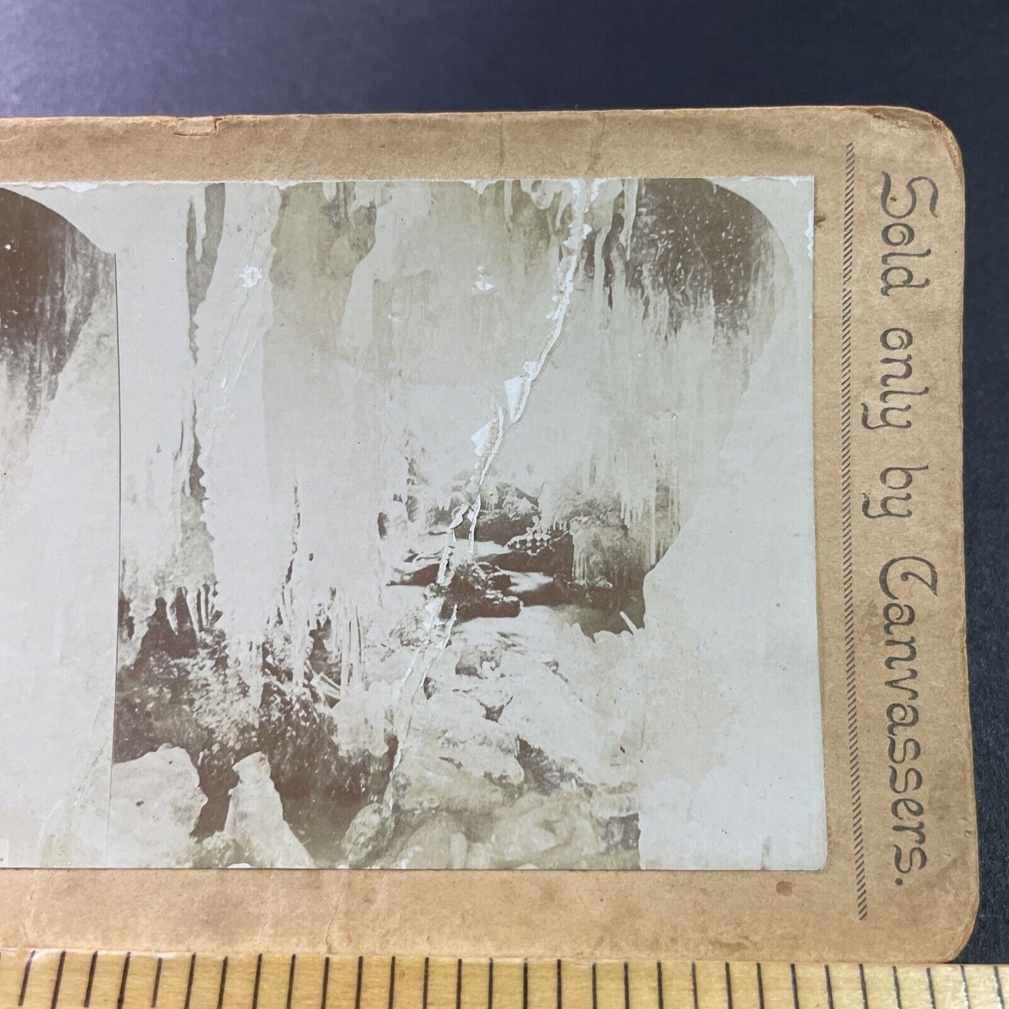 Antique 1870s Winter Ice Grotto Bottom Niagara Falls Stereoview Photo Card P3310