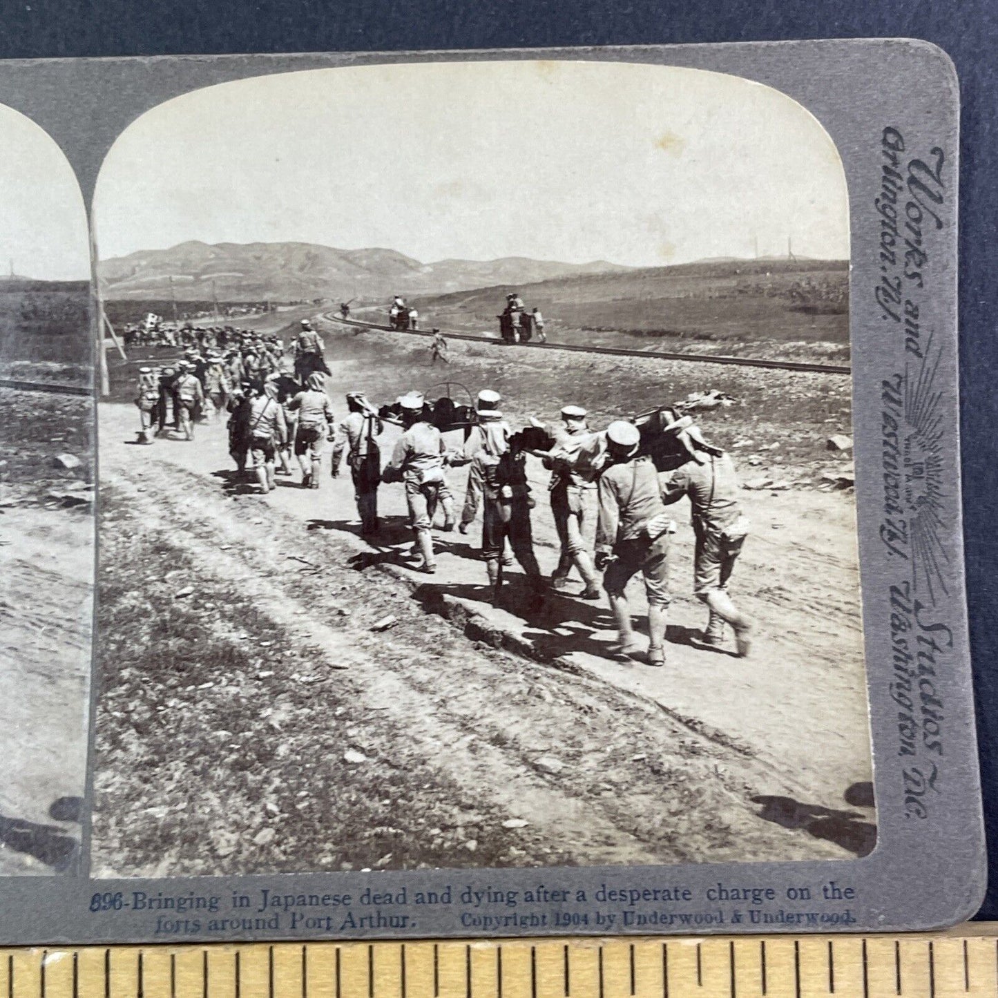 Japanese Solder Dead Injured Stereoview Russo-Sino War Antique c1904 X3882