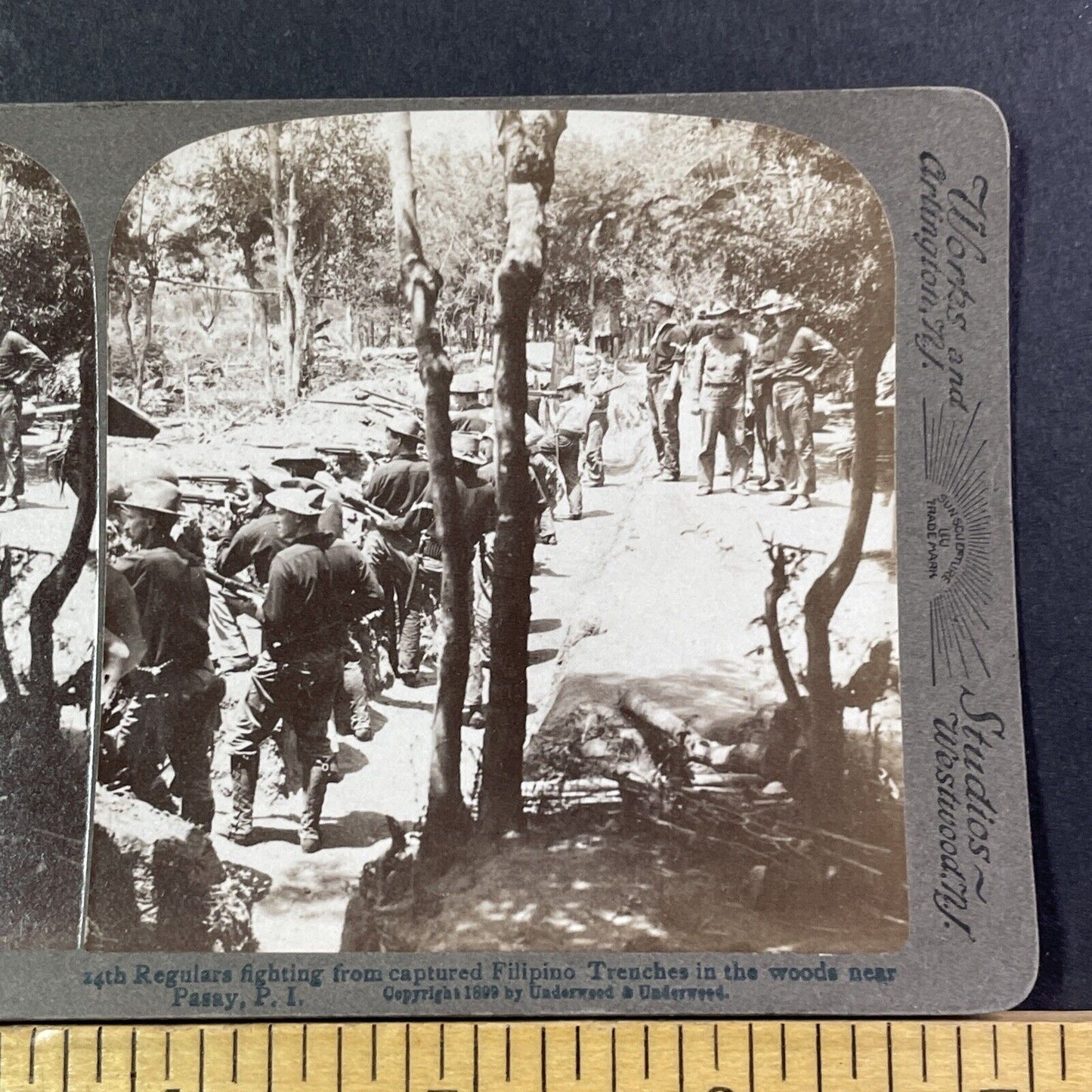 12th U.S. Infantry Regiment Stereoview Philippines War Antique c1899 X2734