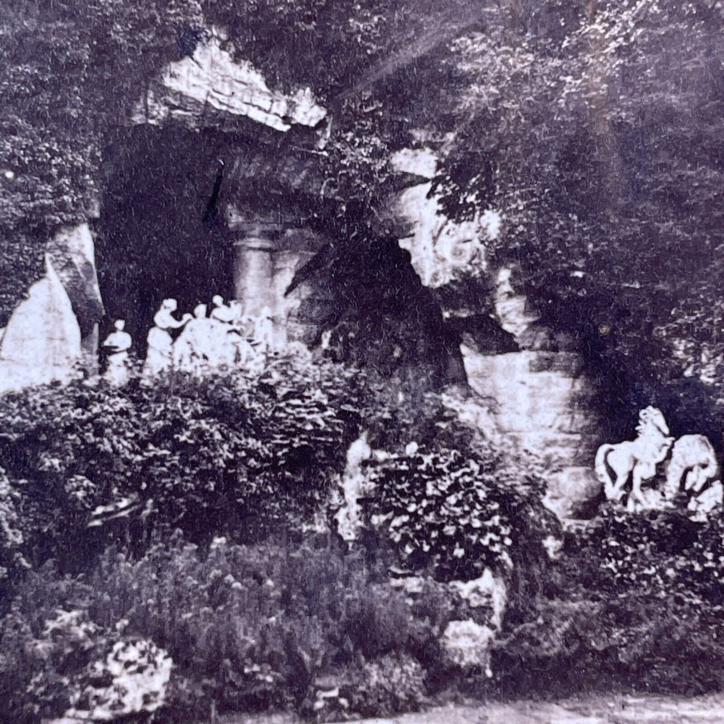 Apollo's Bath Grove Grotto Stereoview Versailles France Antique c1860s X3221