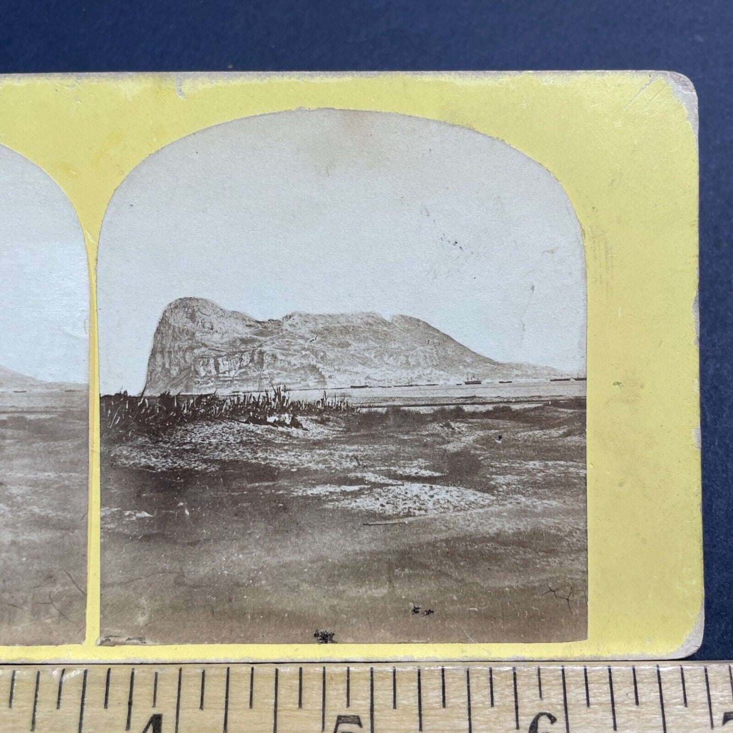 Antique 1860s The Rock Of Gibraltar Stereoview Photo Card V541