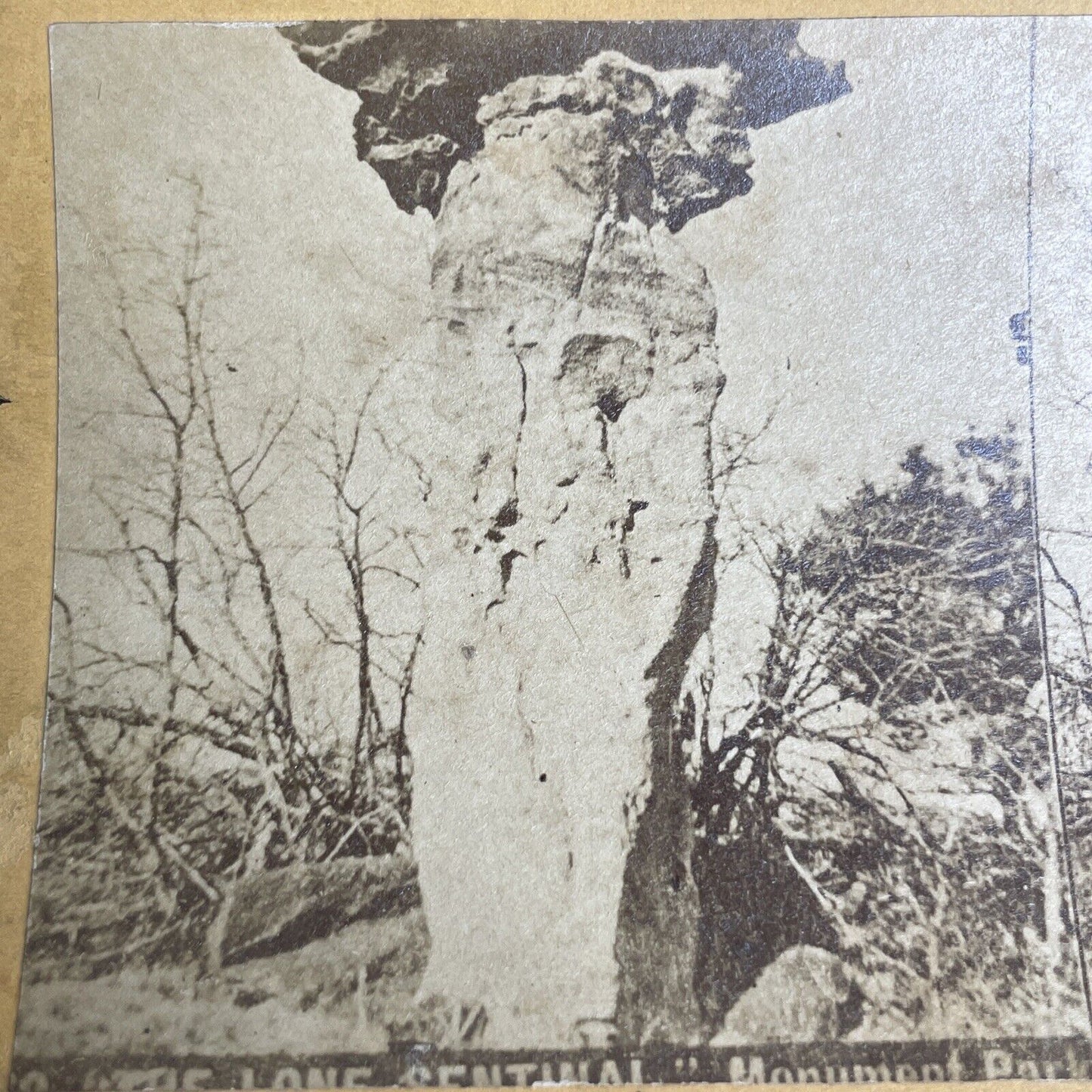 Antique 1860s Monument Valley Utah Hoodoo Spire Rock Stereoview Photo Card P1042