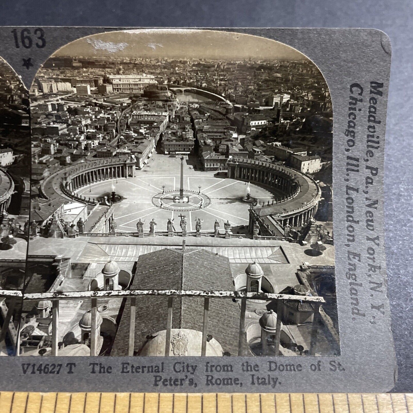 Antique 1910s City Center Of Rome Italy Stereoview Photo Card P5173