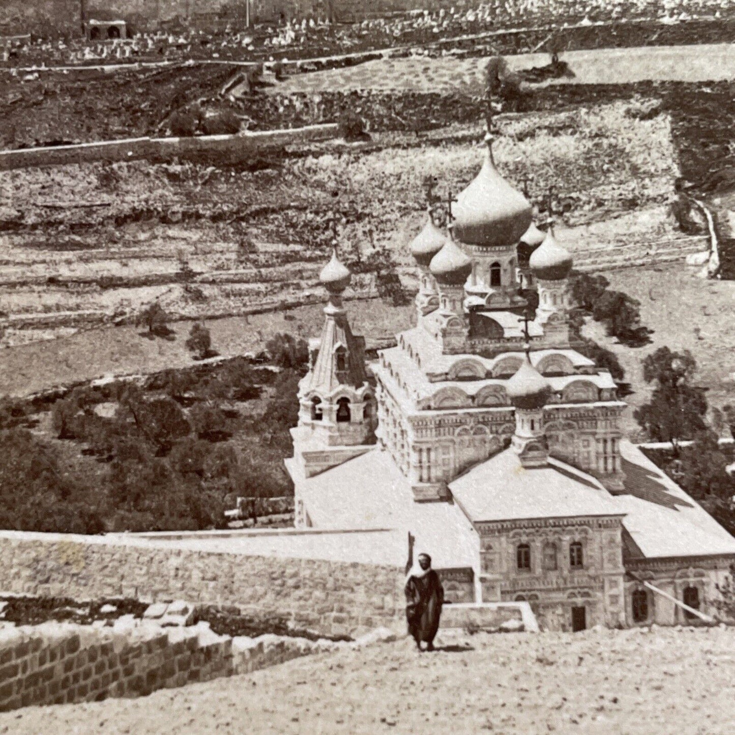 Antique 1899 Jerusalem Israel Palestine Skyline Stereoview Photo Card P1380