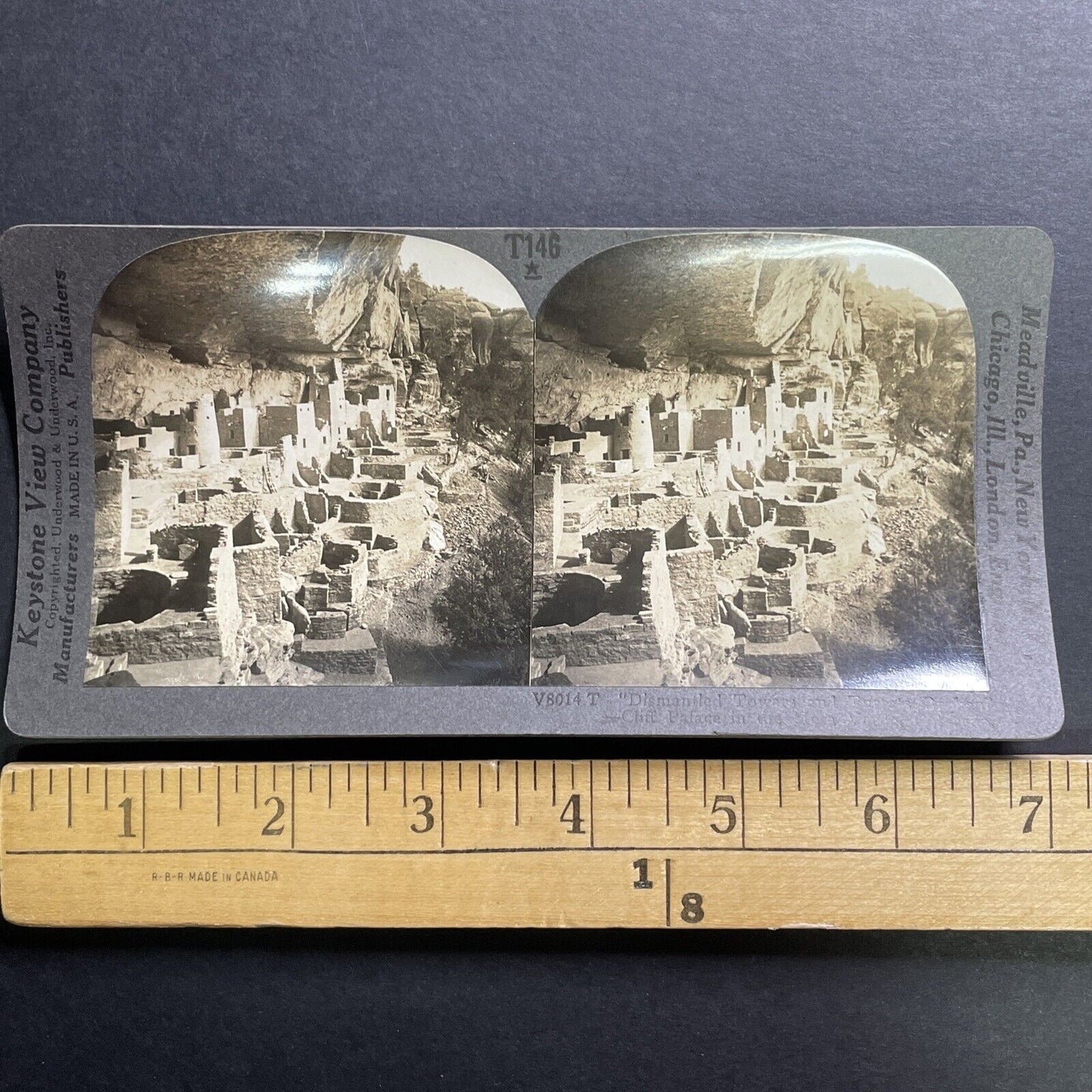 Antique 1918 Mesa Verde Cliff Dwellings Colorado Stereoview Photo Card P1436