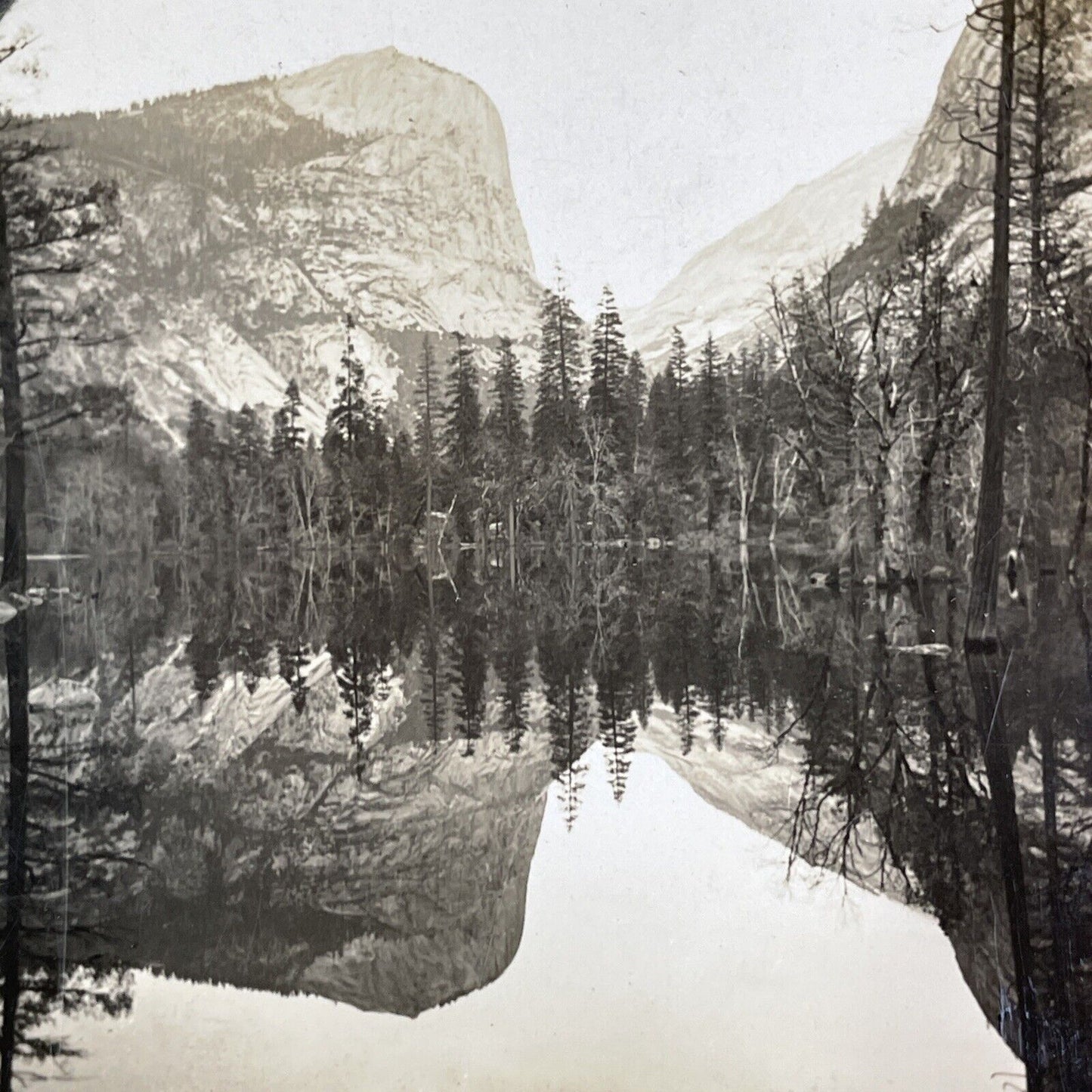 Mirror Lake Yosemite Park California Stereoview  Antique c1910s Y1185