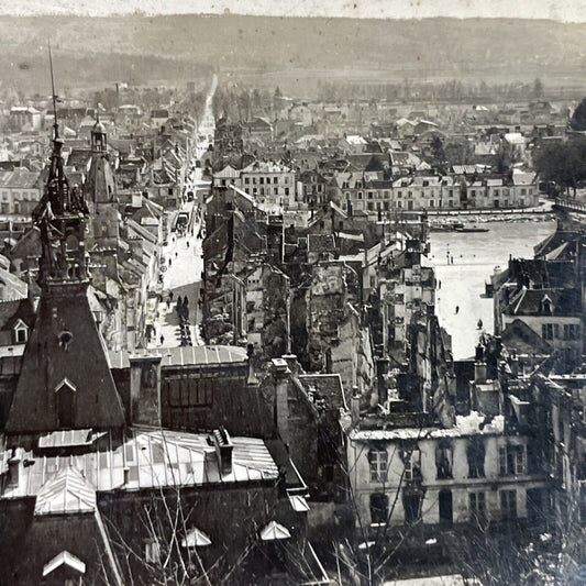 Antique 1910s Chateau-Thierry France City View Stereoview Photo Card P3687