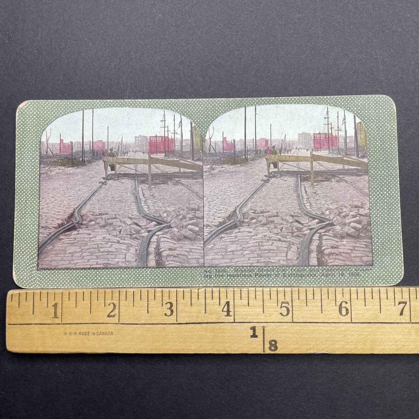 Antique 1910s San Francisco Earthquake Railroad Stereoview Photo Card 2300-47