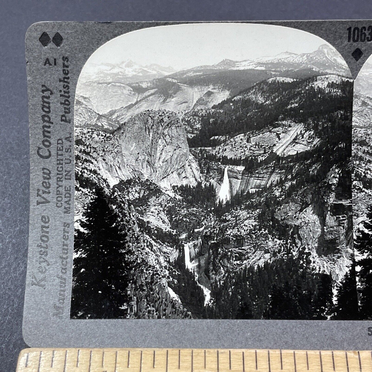 Antique 1910s Sierra Nevada Mountains Yosemite CA Stereoview Photo Card V2155