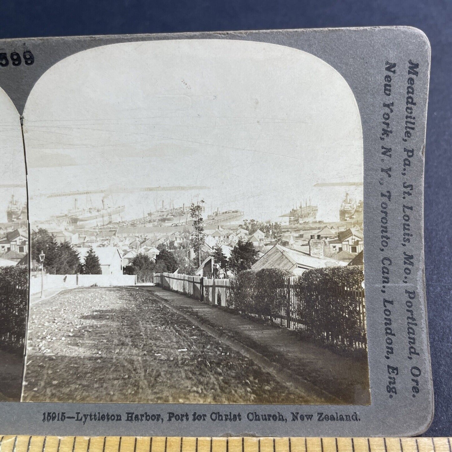 Antique 1908 City Of Christchurch New Zealand Stereoview Photo Card P2197