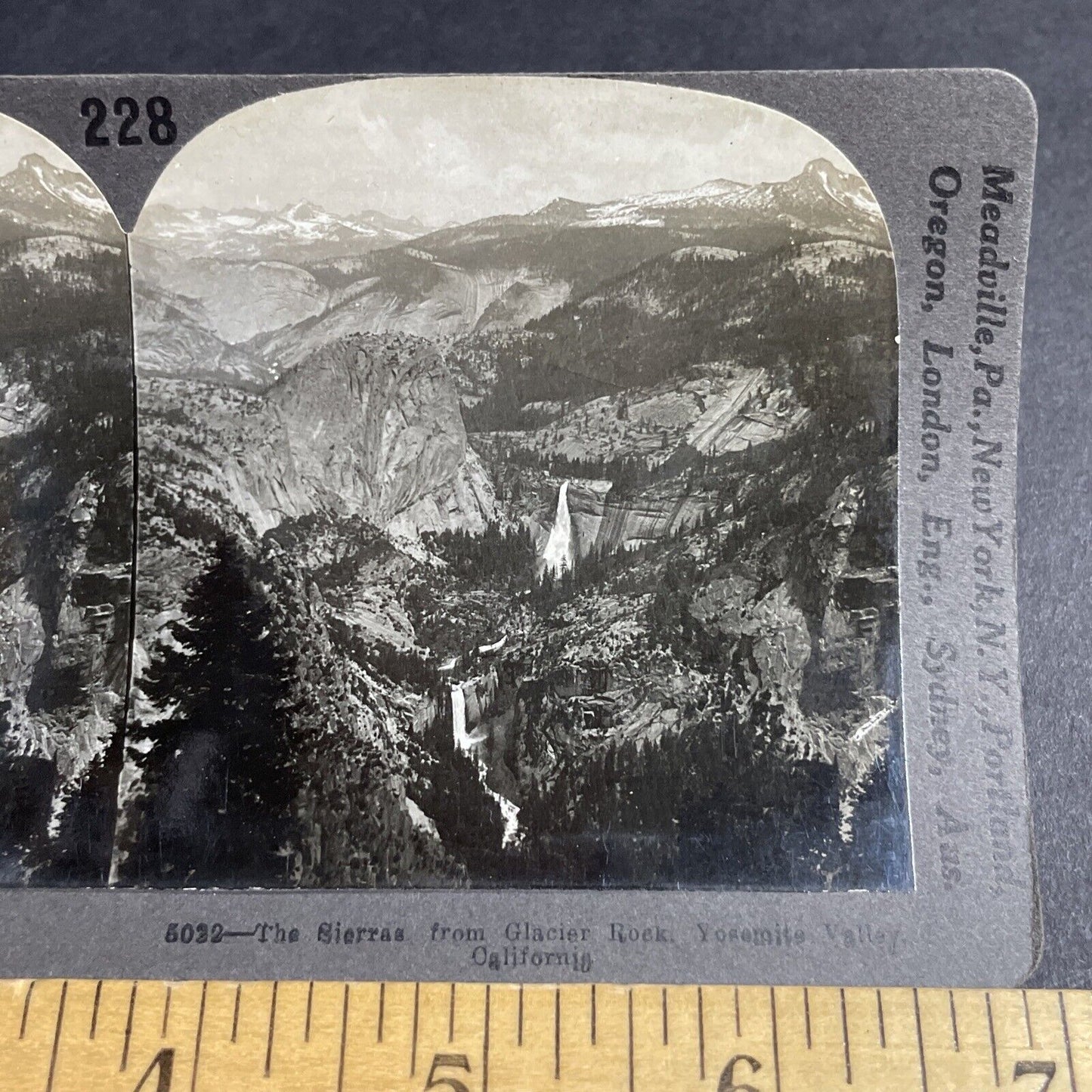 Antique 1910s Waterfalls In Yosemite California Stereoview Photo Card P3659