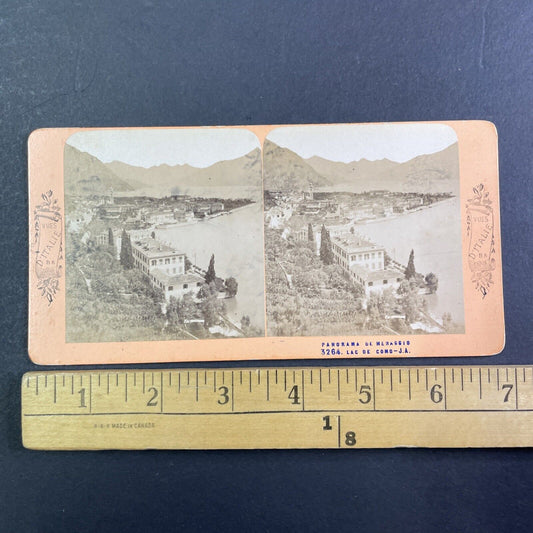 Lake Como Menaggio Italy Stereoview Lombardy Region Antique c1875 X3237