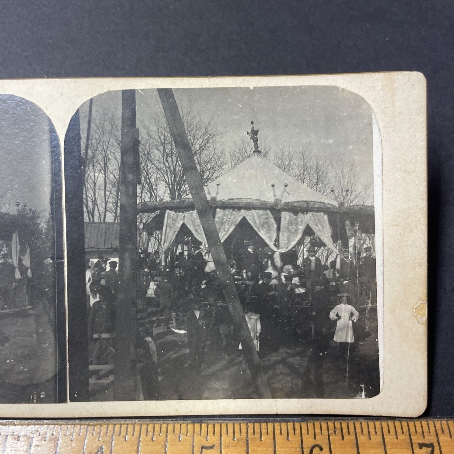 Antique 1905 Grimsby Beach Park Ontario Canada Stereoview Photo Card Q2230