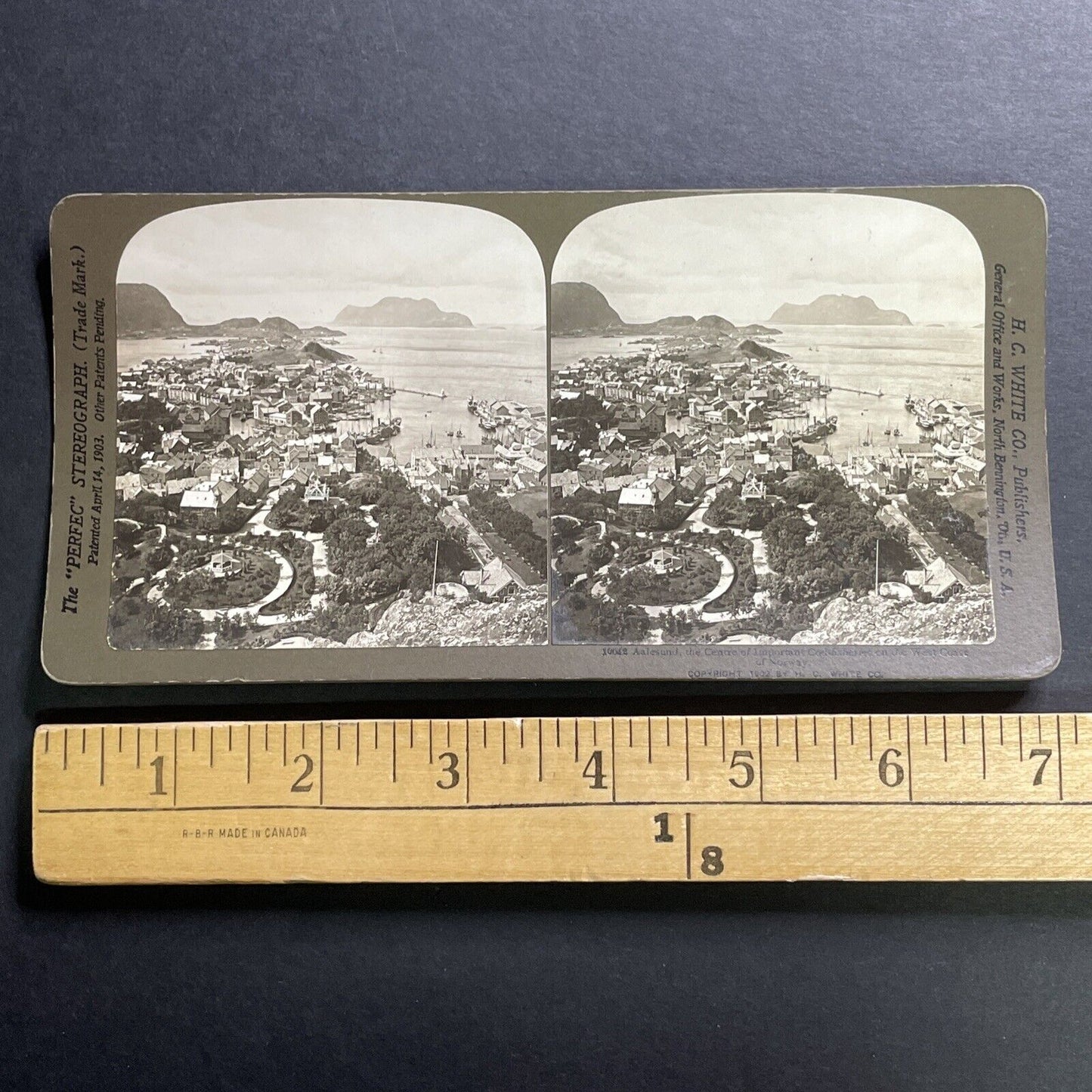 Antique 1902 Alesund Aalesund City Norway Stereoview Photo Card P1458