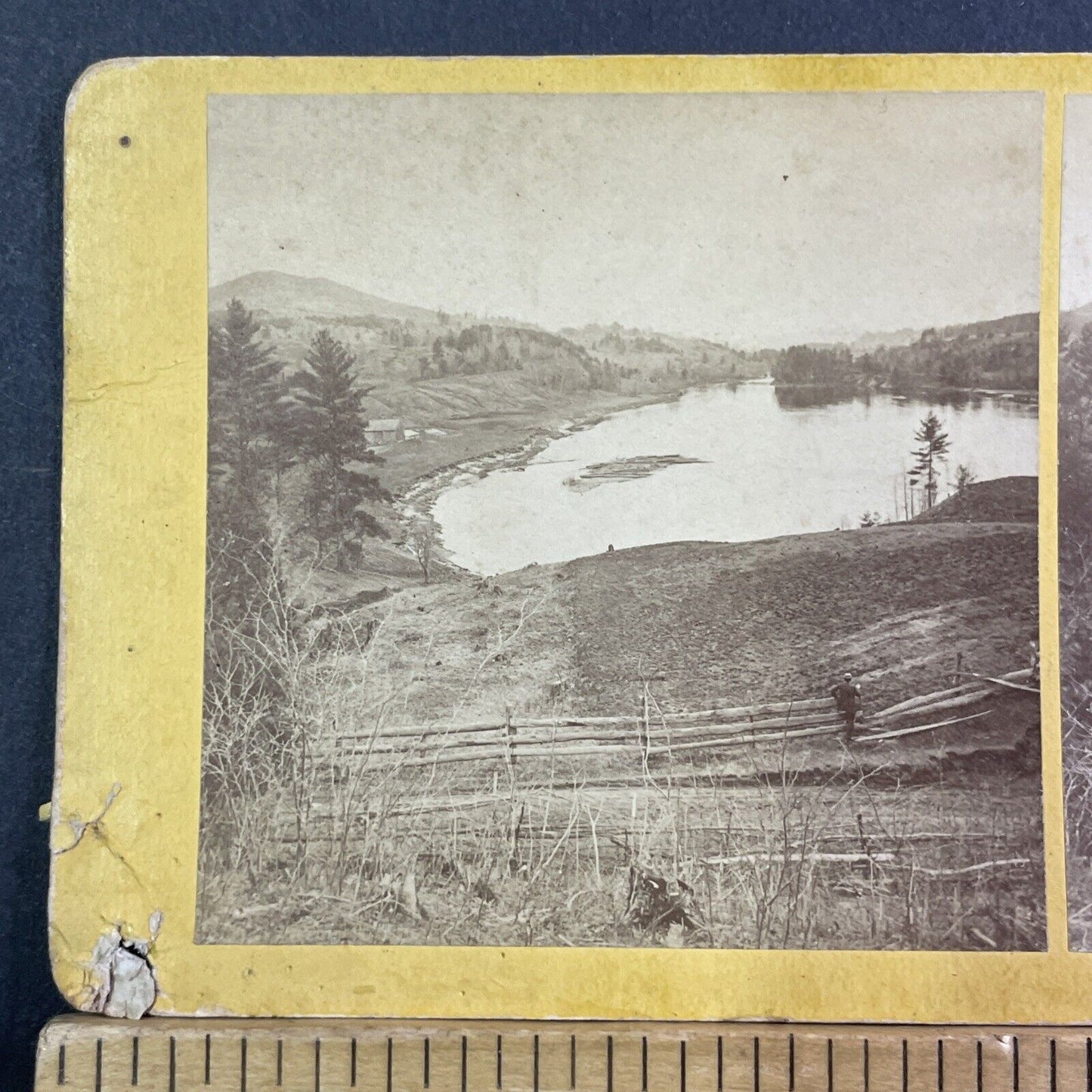 East Georgia Vermont Near Fairfax Stereoview Highbridge Rd Antique c1872 X1856