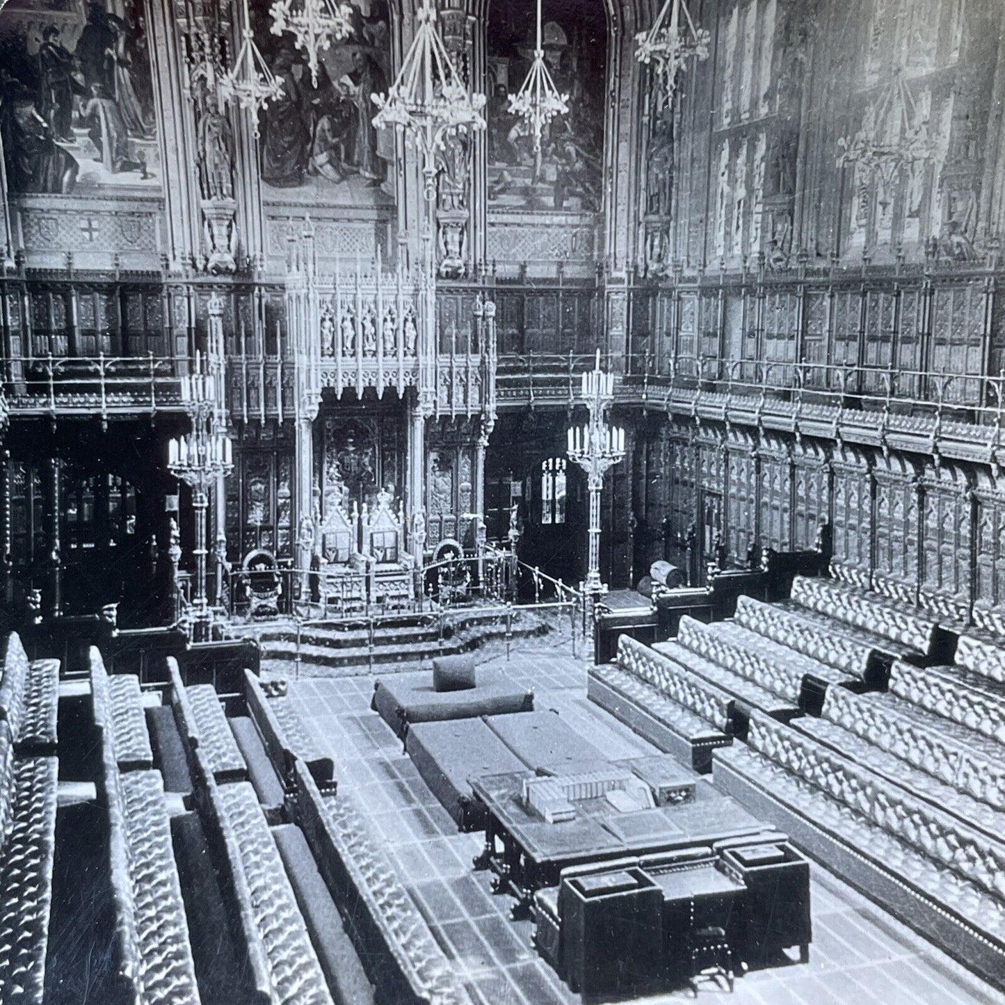 Antique 1920s The House Of Lords London England Stereoview Photo Card V2956