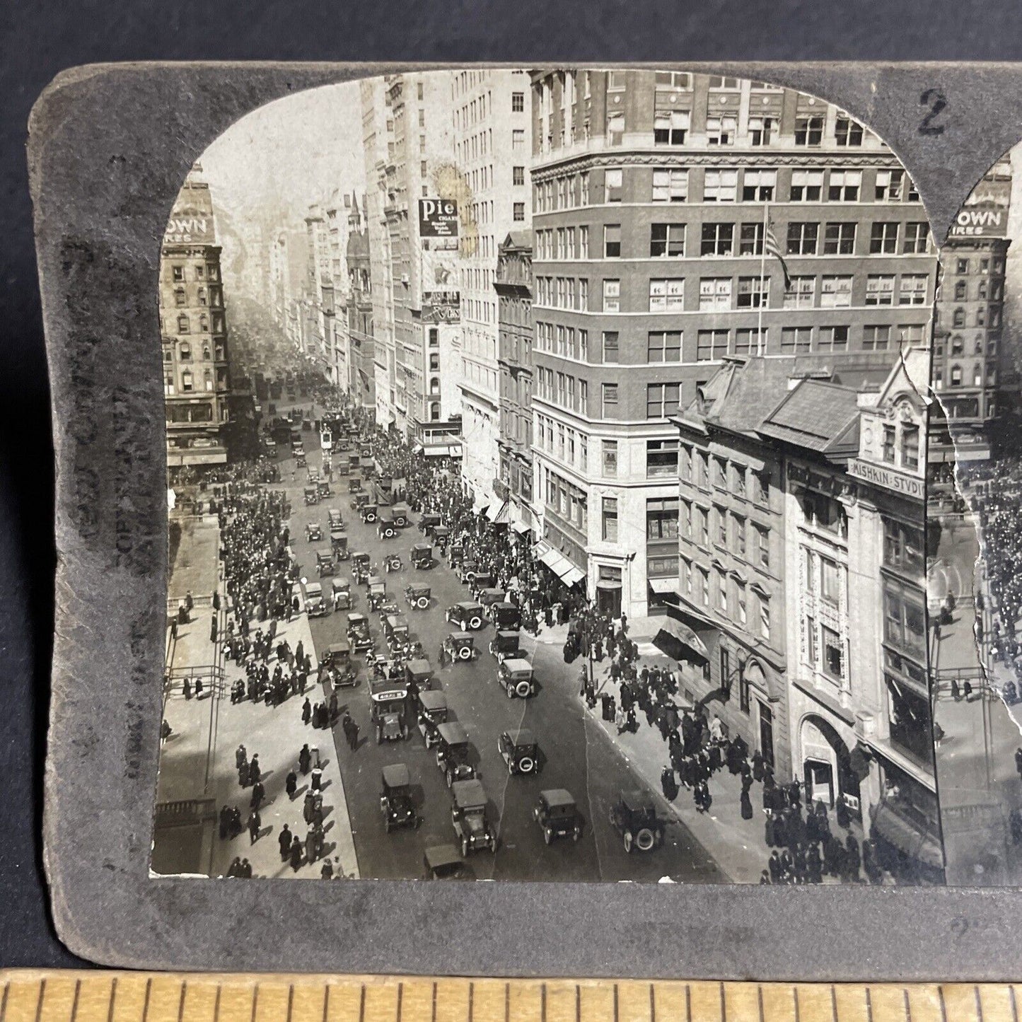 Antique 1920s Fifth Avenue New York Manhattan Stereoview Photo Card P4337