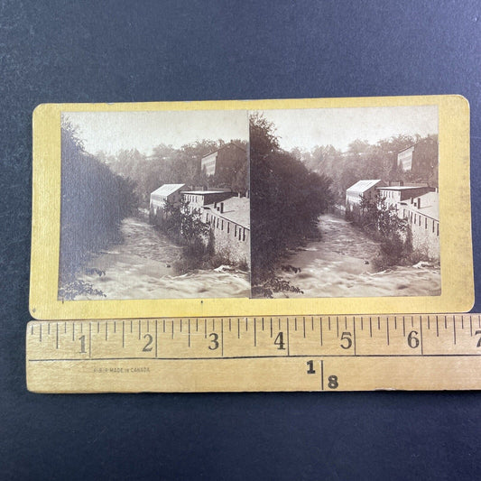 Poestenkill Creek Troy New York Stereoview River Mills Antique c1872 X1918