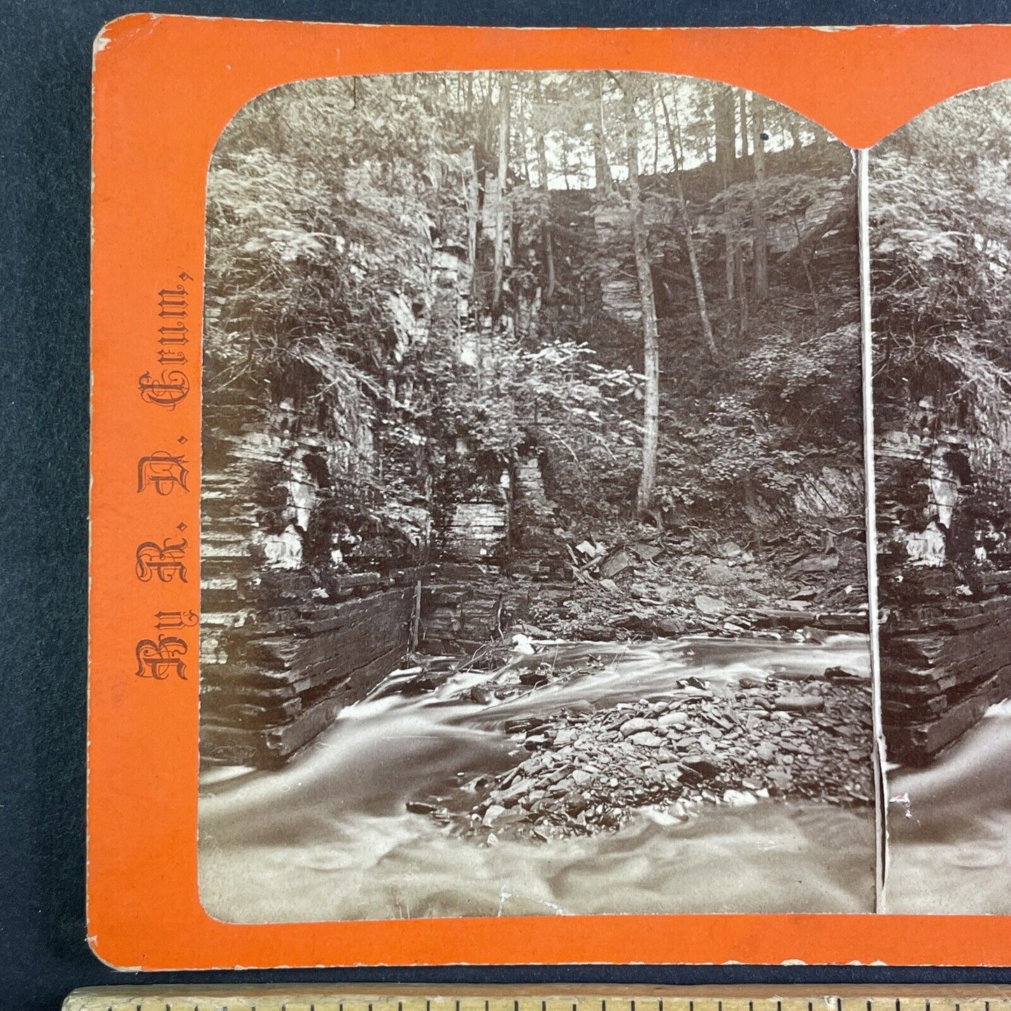 Chaos Glen Watkins Glen New York NY Stereoview R.D. Crum Antique c1870 Y1034