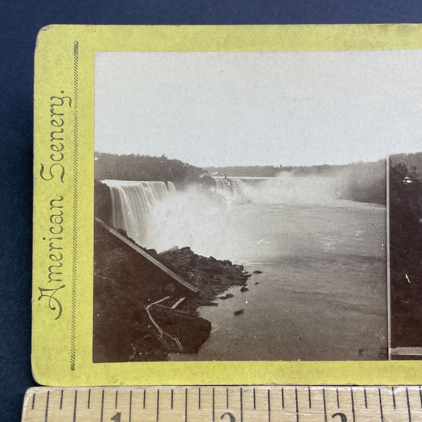 Antique 1870s Niagara Falls Stairway Gorge Staircase Stereoview Photo Card V479