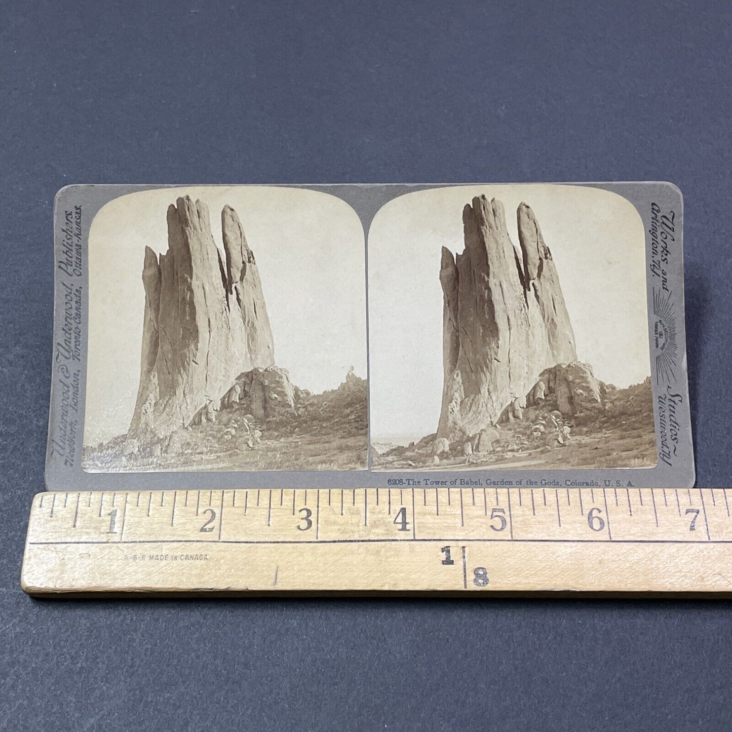 Antique 1905 Tower Of Babel Garden Of The Gods CO Stereoview Photo Card V1875