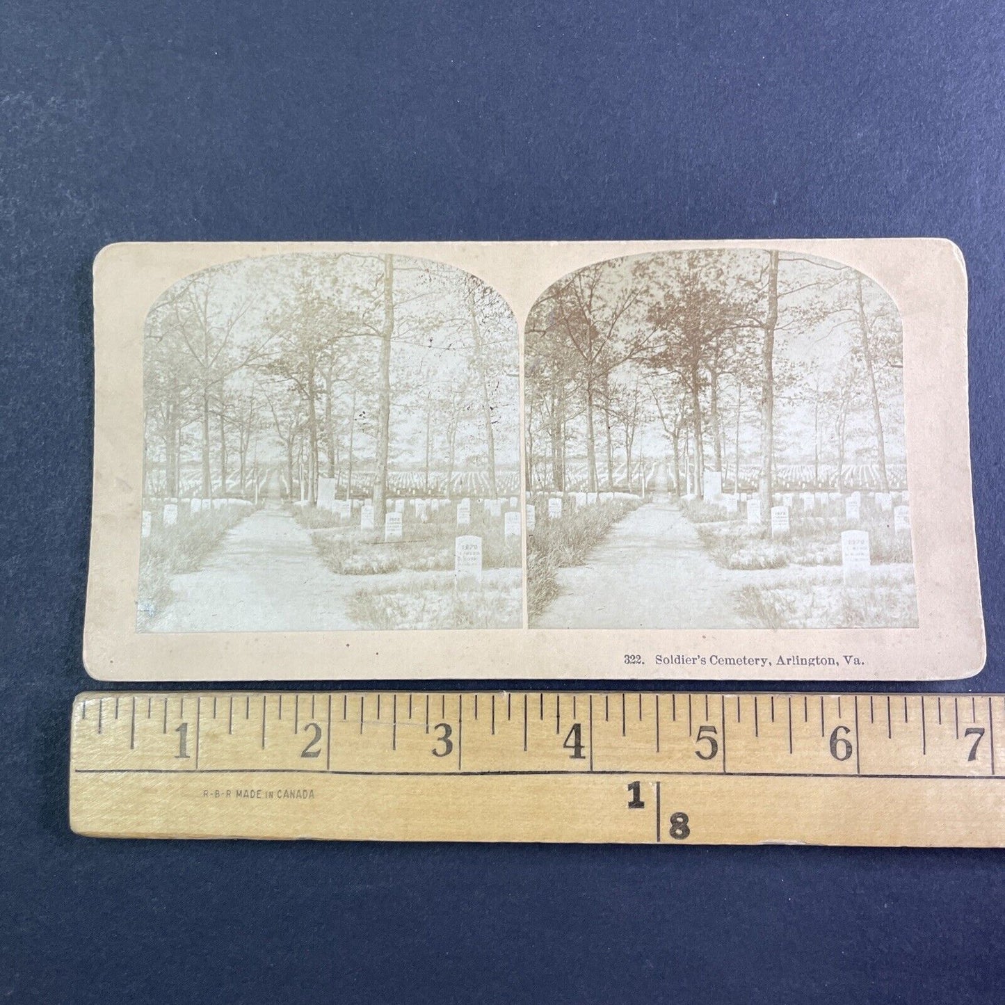 Civil War Graves Arlington Virginia Stereoview BW Kilburn Antique c1880 X4112