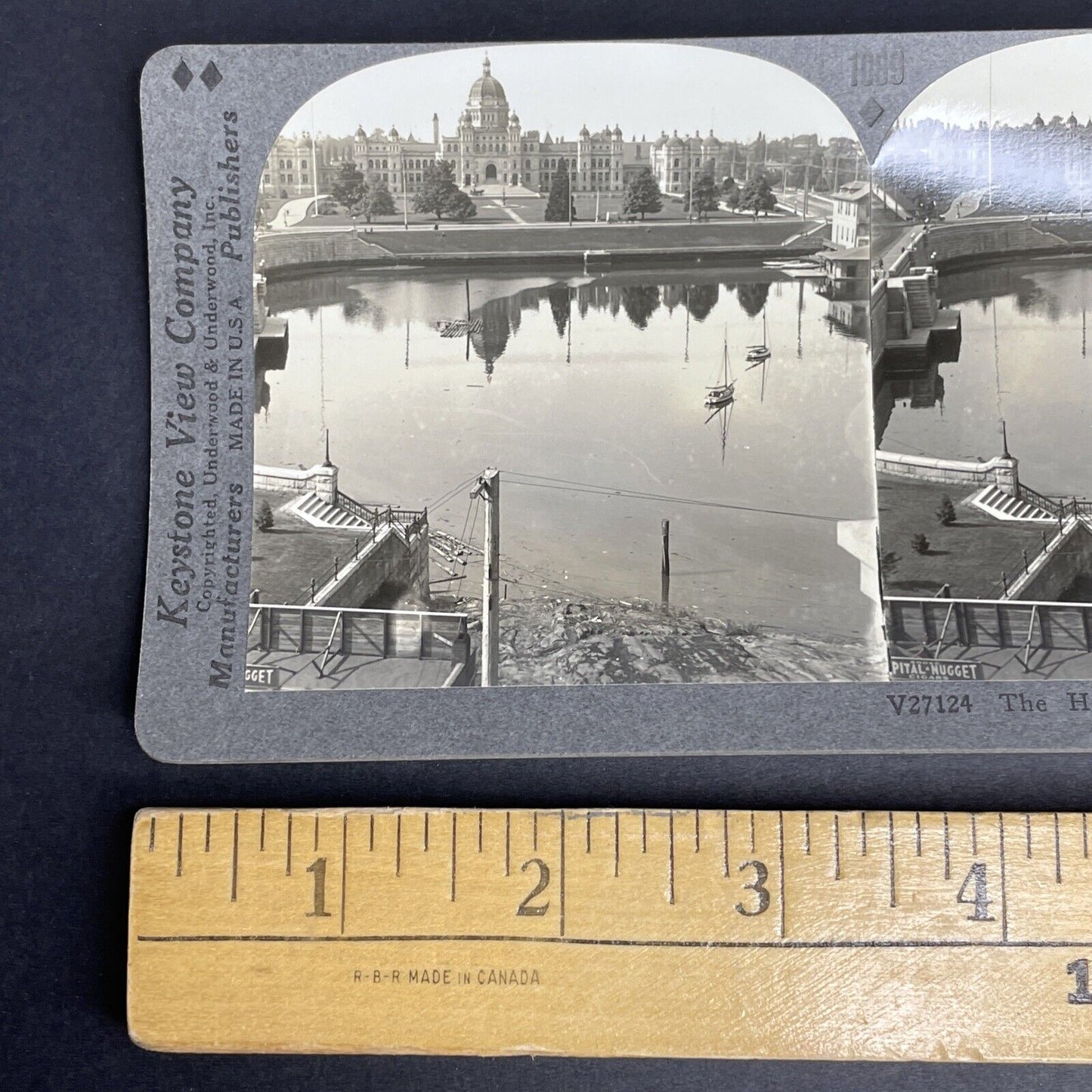 Antique 1903 Victoria BC Parliament Buildings Stereoview Photo Card PC883