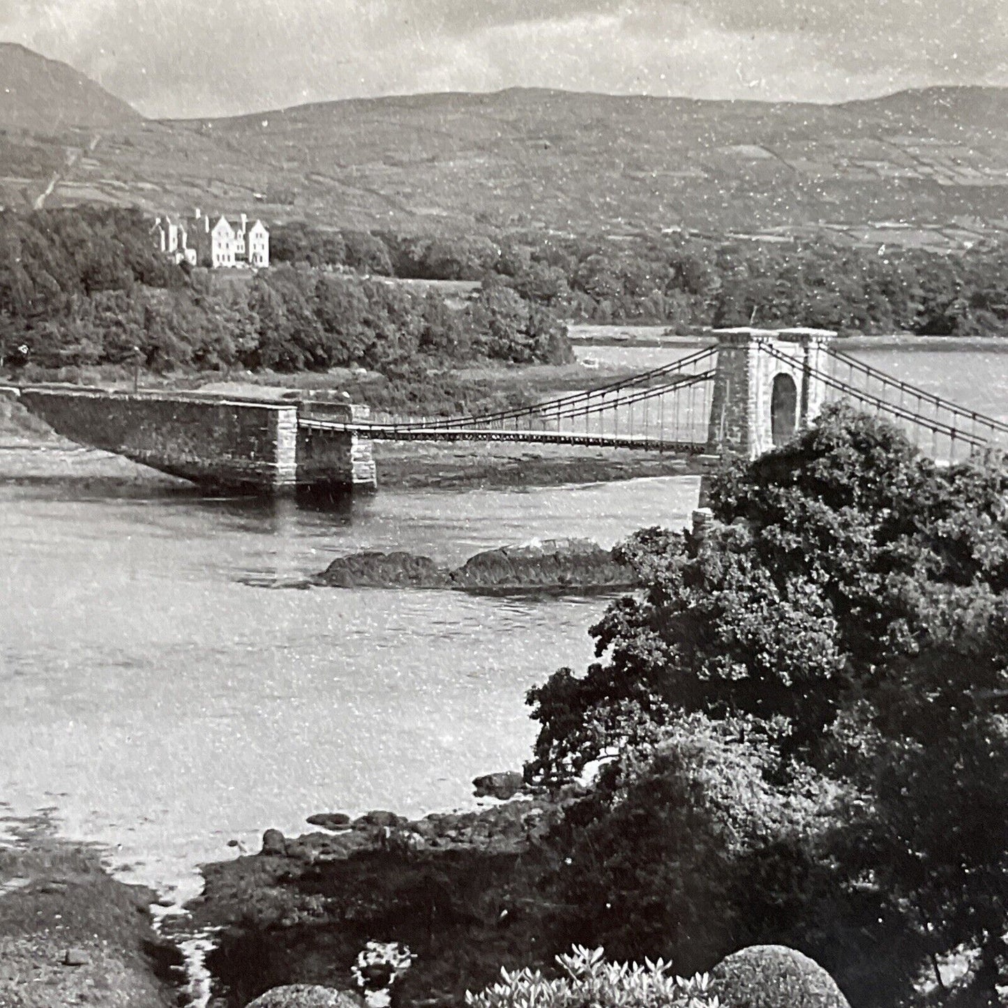 Antique 1902 Kenmare Suspension Bridge Ireland Stereoview Photo Card P5070