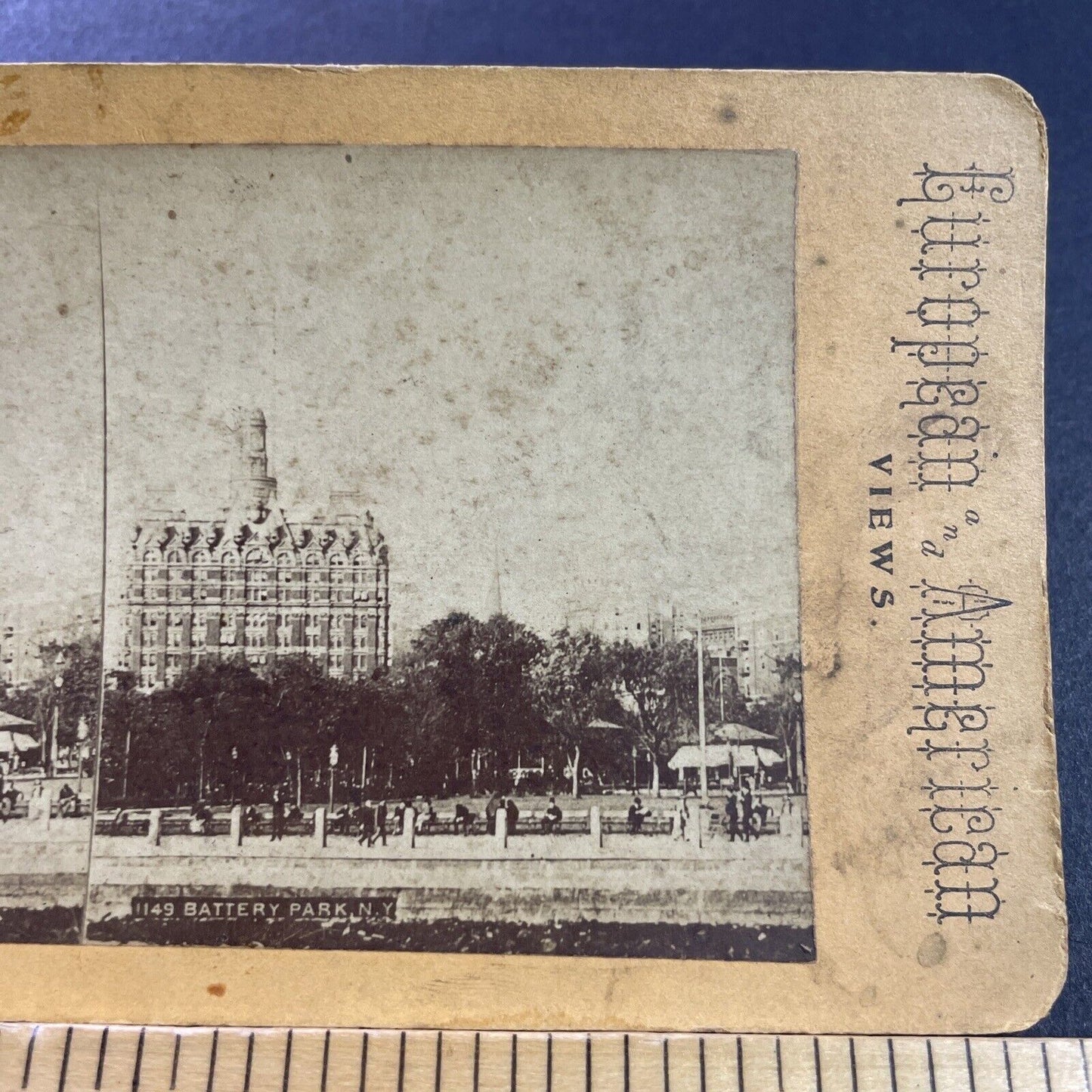 Antique 1870s Battery Park Manhattan New York City Stereoview Photo Card P4027