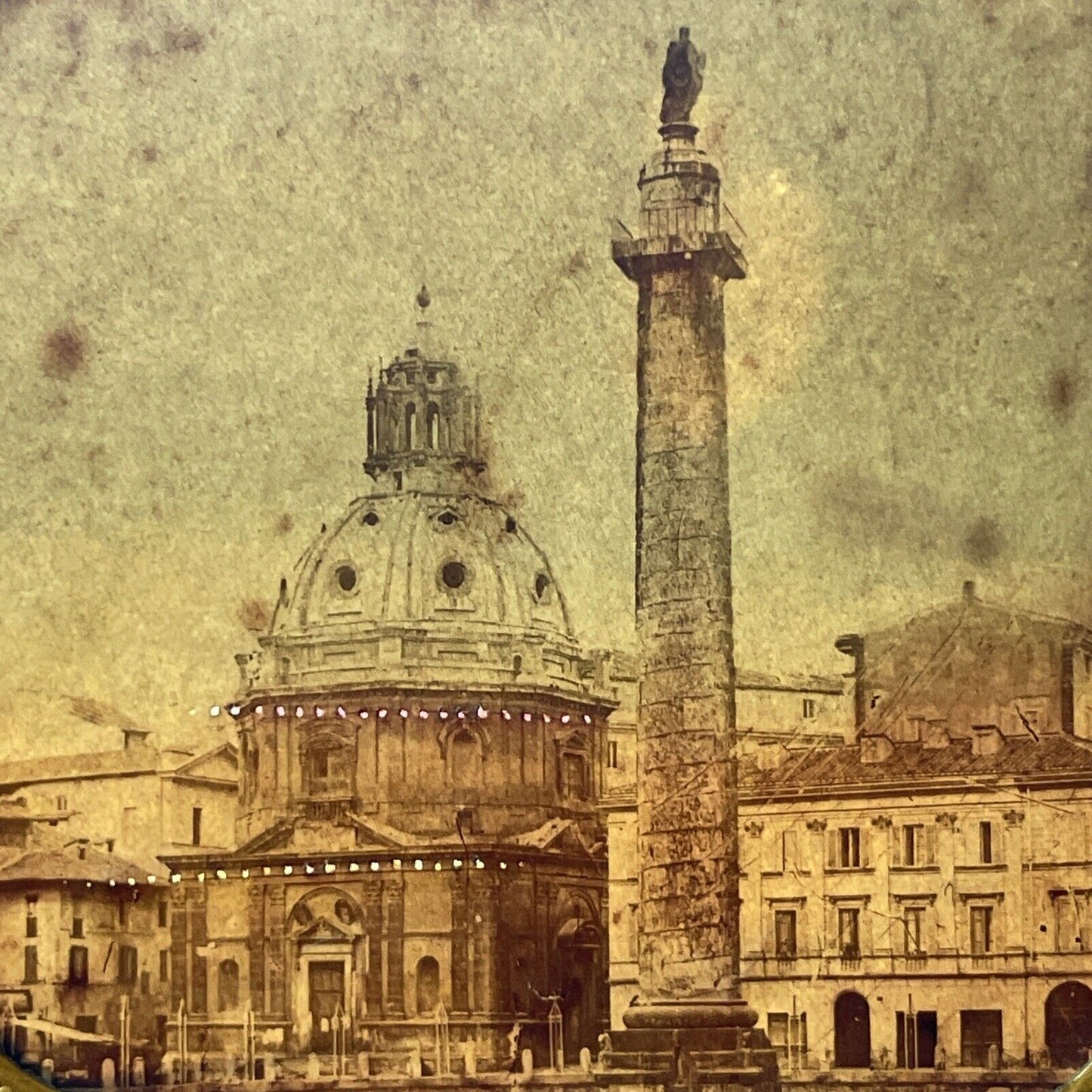 Trajan's Column Rome Italy Stereoview French Tissue Antique c1850s XT2106