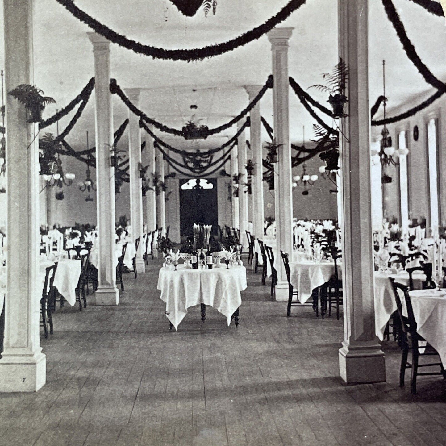 Fabyan House Dining Hall New Hampshire Stereoview Antique c1870s Y2159