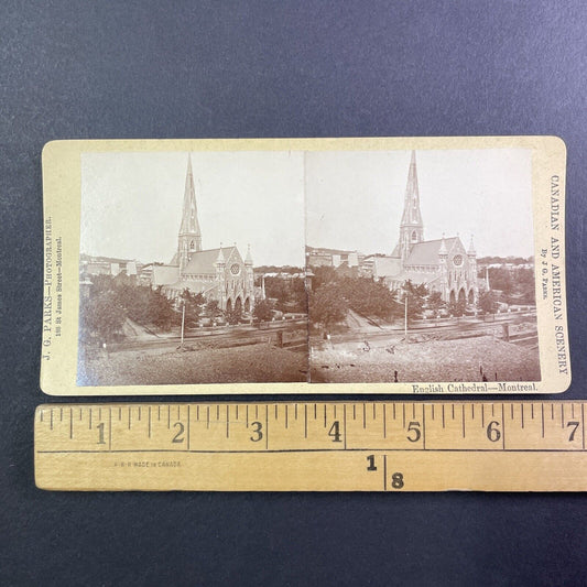 Christ Church Cathedral Montreal Quebec Stereoview J.G. Parks c1870s Y1729