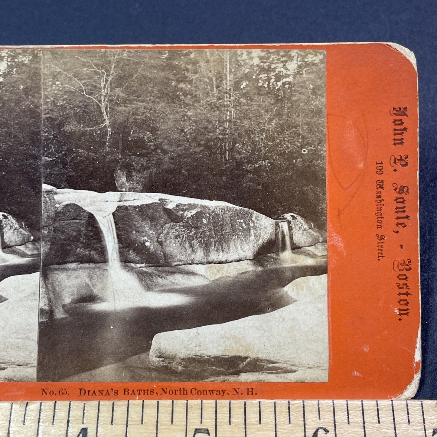 Antique 1860s Diana's Baths North Conway NH Stereoview Photo Card V2014