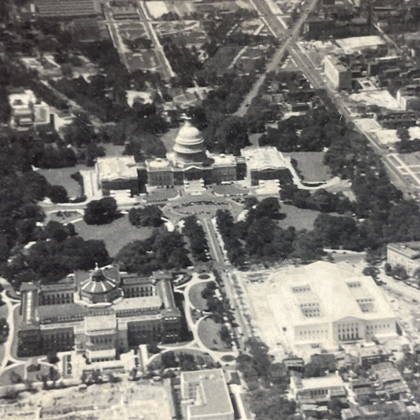 Antique 1930s Washington DC Aerial View Stereoview Photo Card P5002