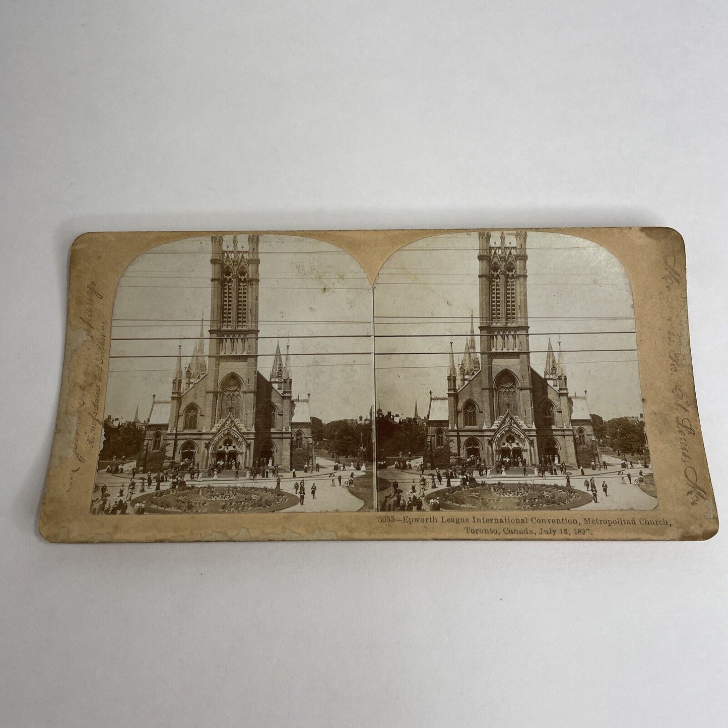 Antique 1897 Metropolitan Church Queen St Toronto Ontario Stereoview Photo PC613