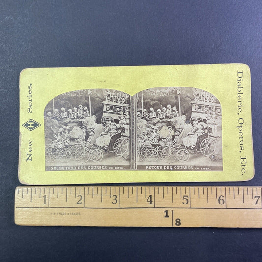 Diablerie Devil Skeleton Parade of the Dead Stereoview Antique c1870s Y1305 RARE