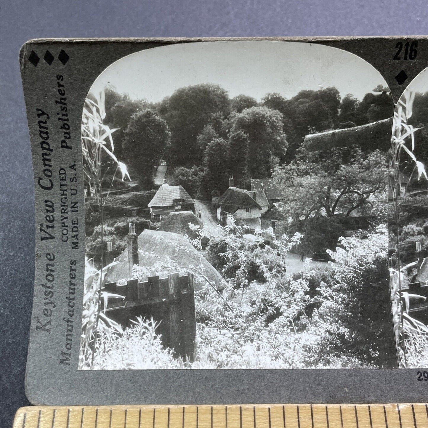 Antique 1920s Cockington Village England UK Stereoview Photo Card V2950